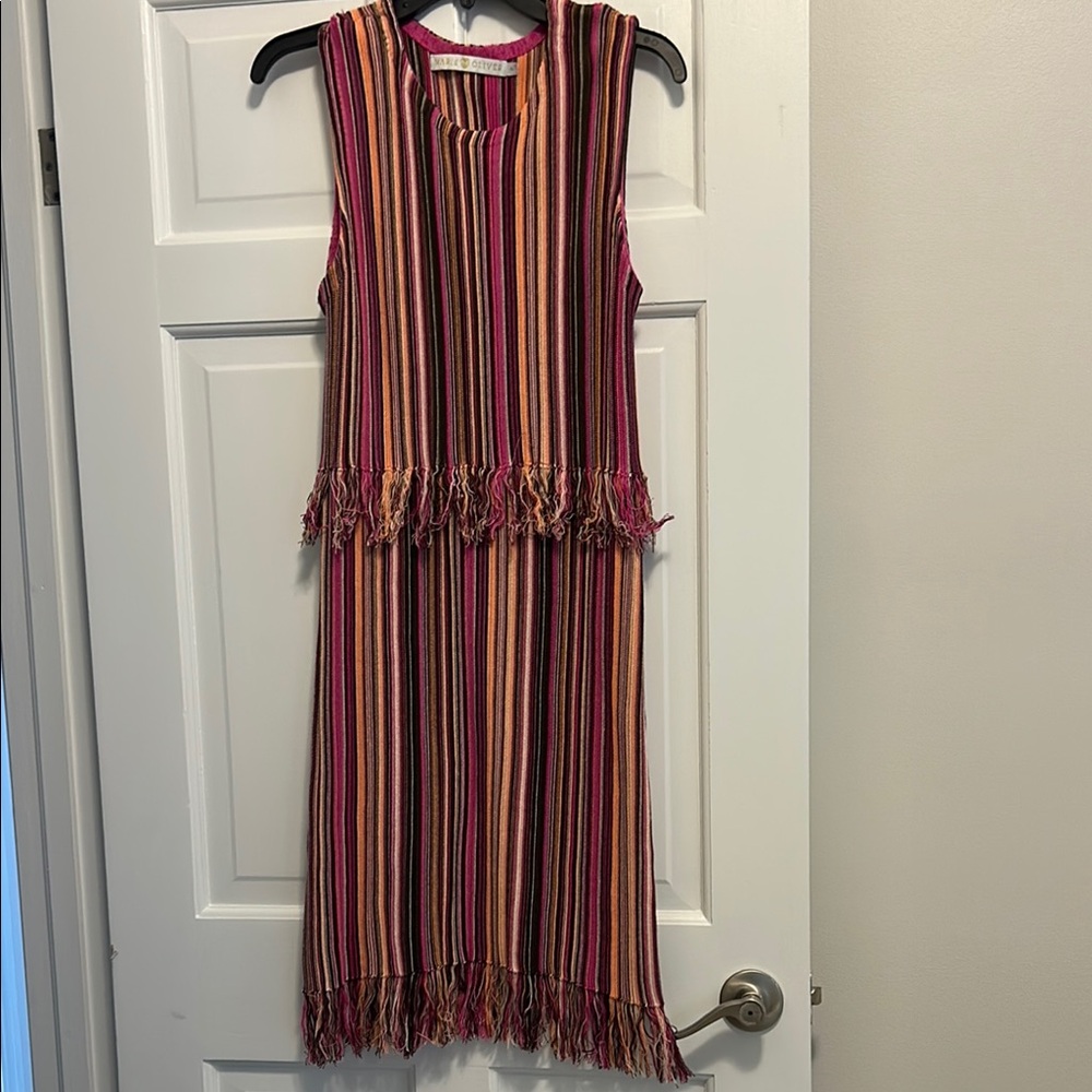 Marie Oliver fringed Pink Tiered